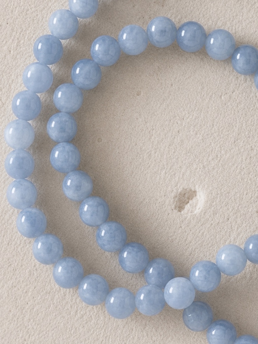 Blue Fire Agate~ Crackle Gemstone Crystal Dainty Marble Ball Sphere Orb Necklace